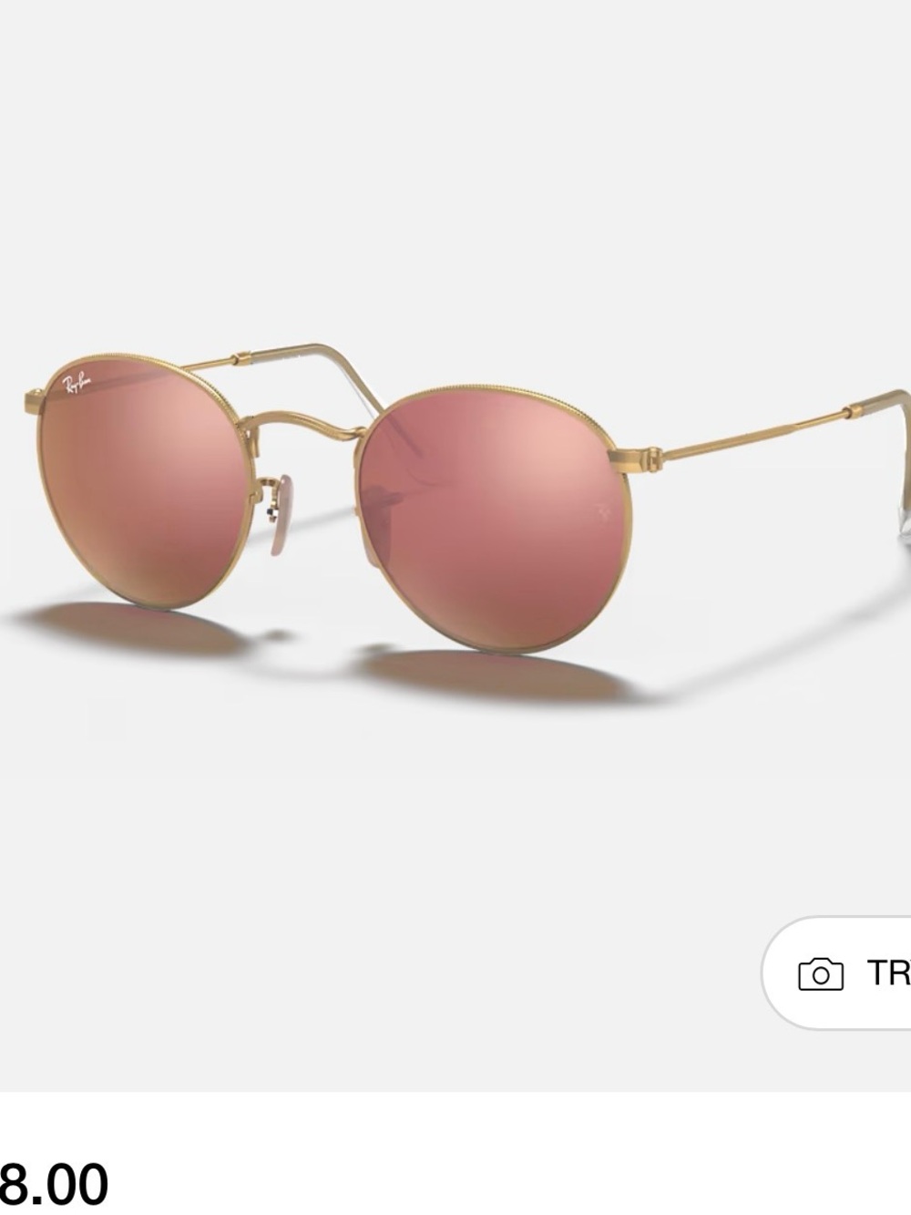 Ray-Ban Women's Round Sunglasses - Rose Gold Lenses with Gold Frame